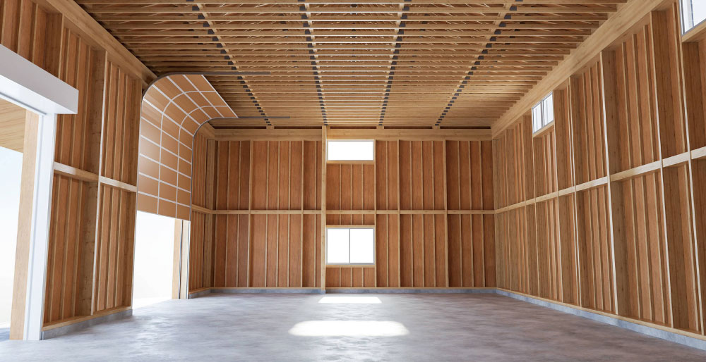 LIDトラス工法を採用した建物内部